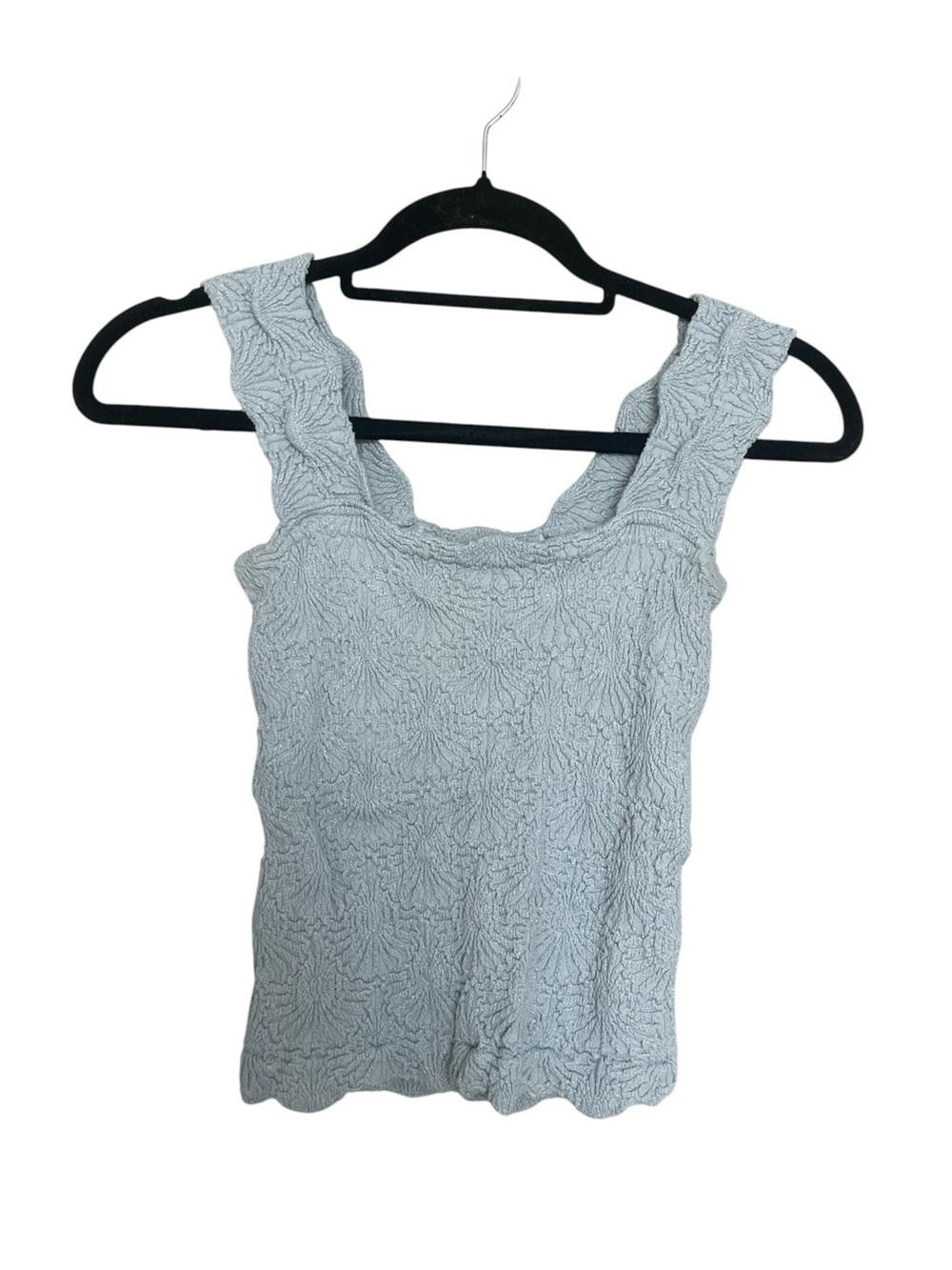 Free People Textured Wide-Strap Tank Top in Pale Blue